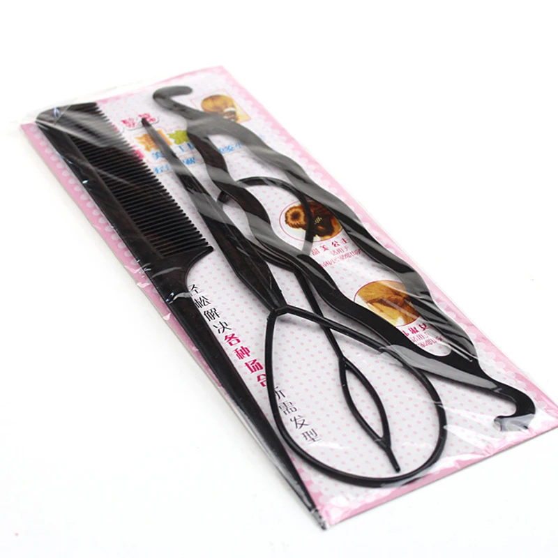 4Pcs Magic Hair Styling Accessories Set Braiders Hair Pin Bun Roller Maker Hair Braiding Twist Curler Styling Tool Hairpin Hold