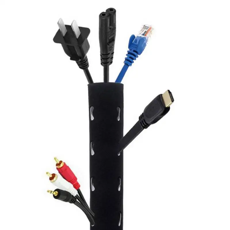1 м кабель управления рукав гибкий неопреновый обмотка кабеля провода шнур Hider крышка Органайзер системы для ПК ТВ офисных телефонов