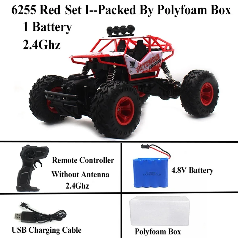 Новое поступление, Радиоуправляемый автомобиль, 1:16, рок-гусеничный, 4WD Электрический Радиоуправляемый автомобиль для мальчиков, детский подарок, 6255 - Цвет: 6255-Red Set 1