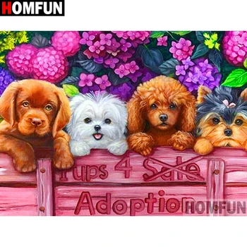 

HOMFUN Full Square/Round Drill 5D DIY Diamond Painting "Animal dog" 3D Diamond Embroidery Cross Stitch Home Decor A19329
