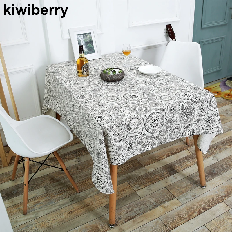 

Kiwiberry home decoration linen round Printed tablecloth Washable dinner table cloth 11 sizes tablo saias
