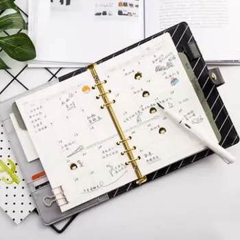 

Yiwi Candy Color A5 Leather Loose Leaf Refill Notebook Spiral Binder Planner Replacement Cover 6 Hole Loose Leaf Notepad Shell