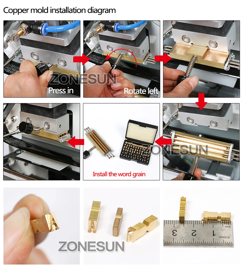 Máquina automática de estampagem pneumática ZONESUN ZY-RM3