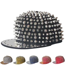 Европейская ручная работа, полностью пластиковая Панк Бейсболка с заклепками, s, для мужчин и женщин, уличная хип-хоп кепка, для улицы, регулируемая, расклешенная Кепка 55-60 см