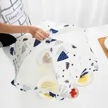 Кухонная пищевая крышка стол мука анти-летающая сетка Складная Шестигранная тарелка защита от пыли маска из газовой ткани может вместить несколько блюд