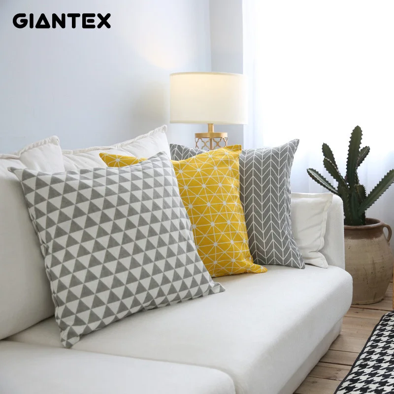 Giantex современный простое хлопковое белье Чехол для подушки декоративные Подушка