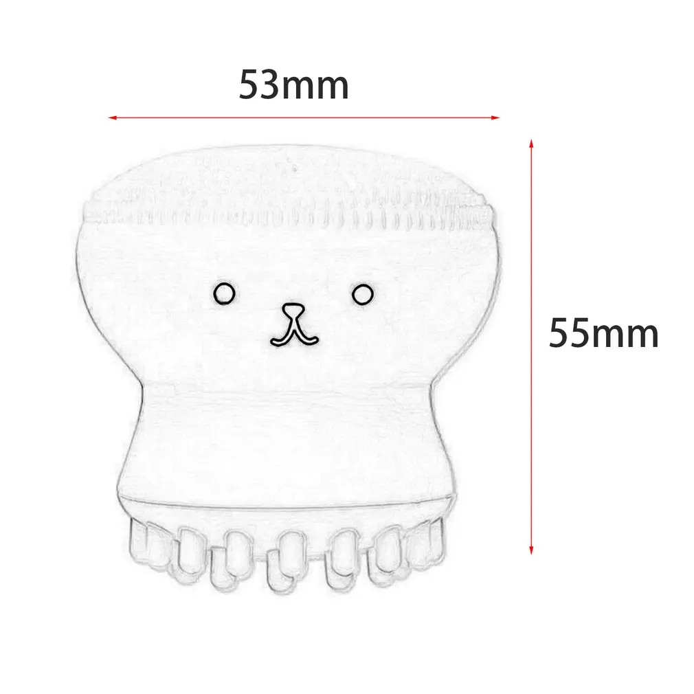 Маленькая милая щетка для мытья медузы, отшелушивающая щетка для лица, Массажная Мягкая силиконовая щетка для лица, щетка для глубокой очистки пор
