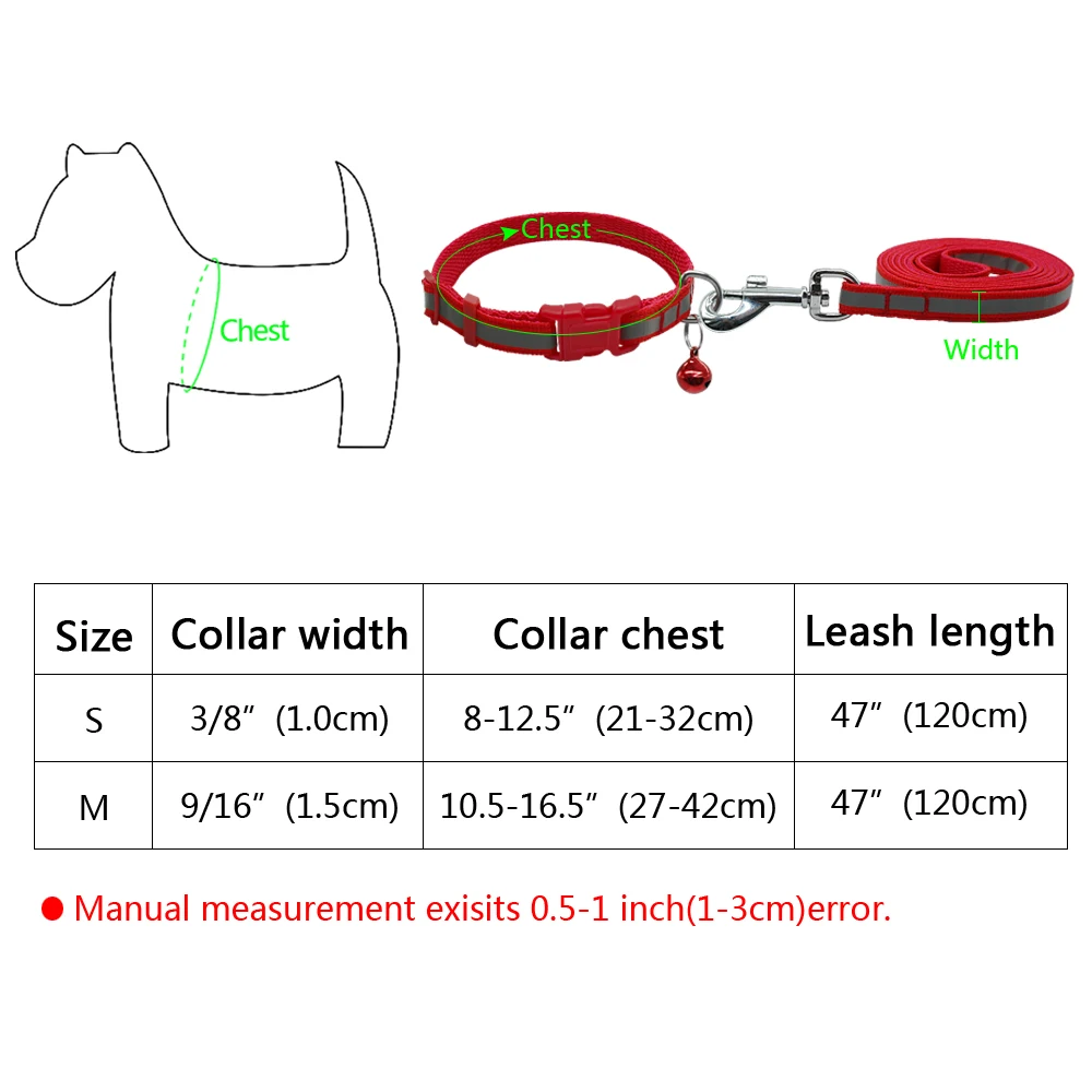 7 цветов, нейлоновый светоотражающий собачий ошейник, поводок для прогулок, набор поводков, регулируемый для маленьких и средних собак, щенков, чихуахуа, Йоркцев, s m