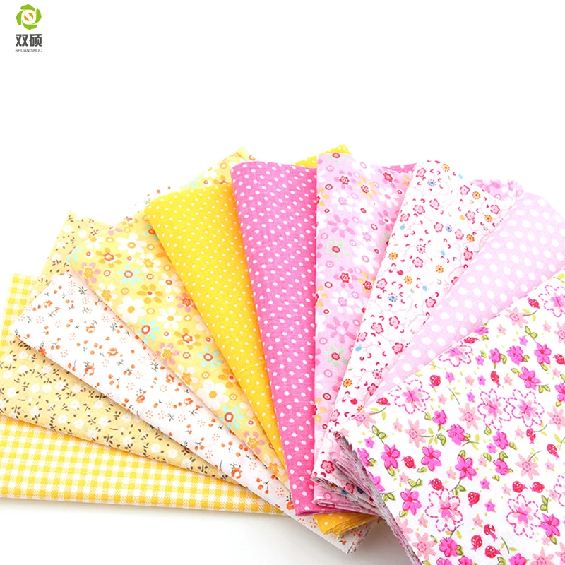 Shuanshuo Patchwork Хлопчатобумажная ткань Печать Цветочные серии Bundle для DIY Sewing Cloth Carfts