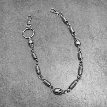 

Mens Skull Pants Keychain Hip Hop Punk Wallet chain #45V