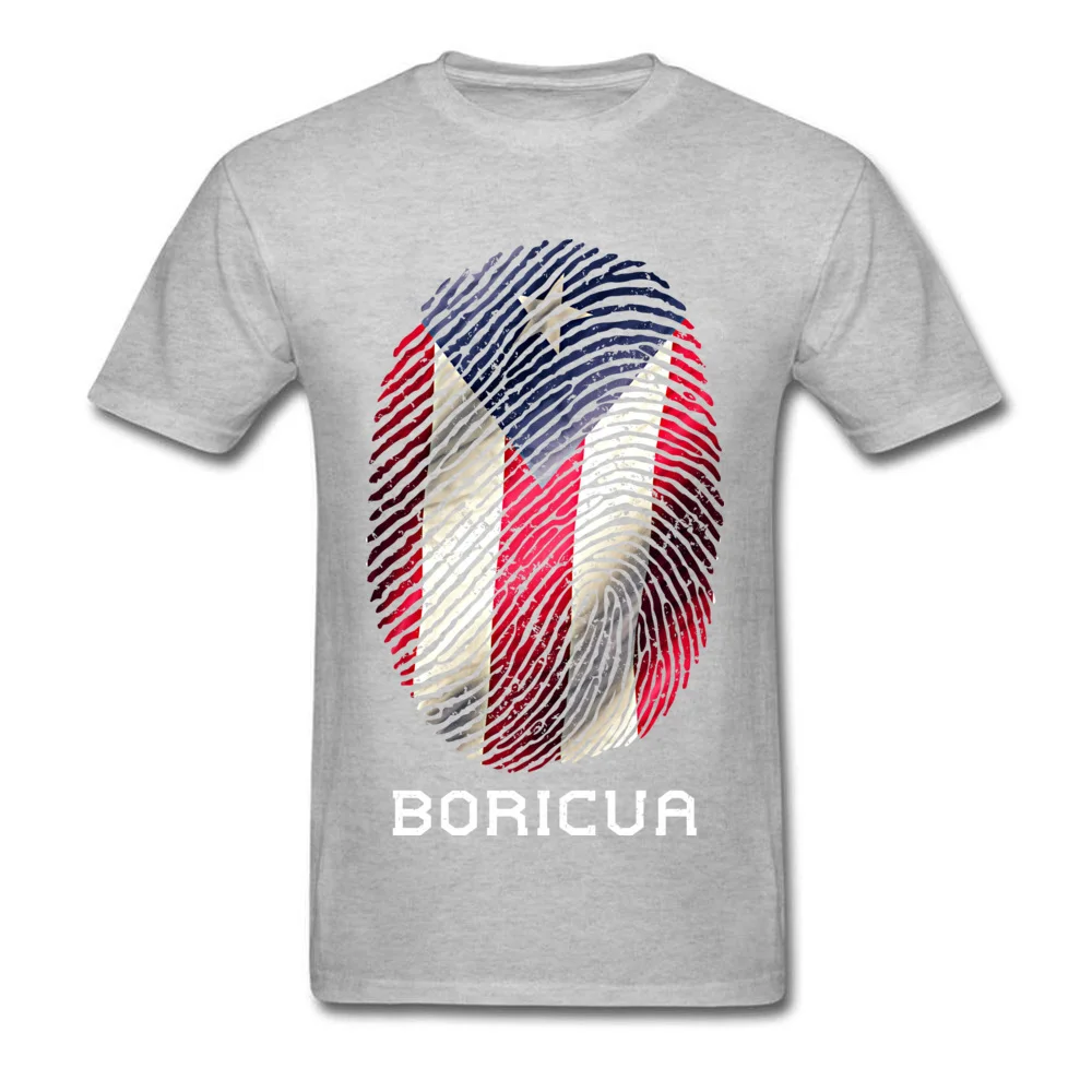 Fashionable Design Normal T Shirt O-Neck 100% Cotton Men Tops Shirts Short Sleeve Autumn Normal T-shirts Top Quality Boricua Puerto Rico Gifts For Pride Puerto Ricans grey