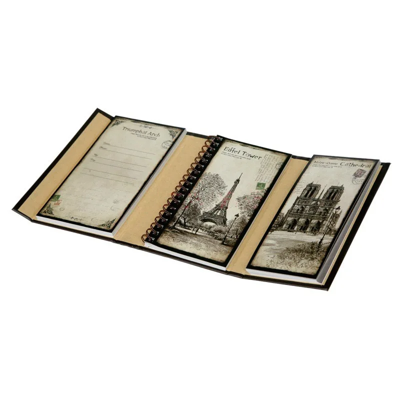 Creative Vintage Three Fold Notebook Classic Student Mini Eiffel Tower Portable Notepad Diary Planner Memo Pad(Style Random) Creative Vintage Three Fold Notebook Classic Student Mini Eiffel Tower Portable Notepad Diary Planner Memo Pad(Style Random)