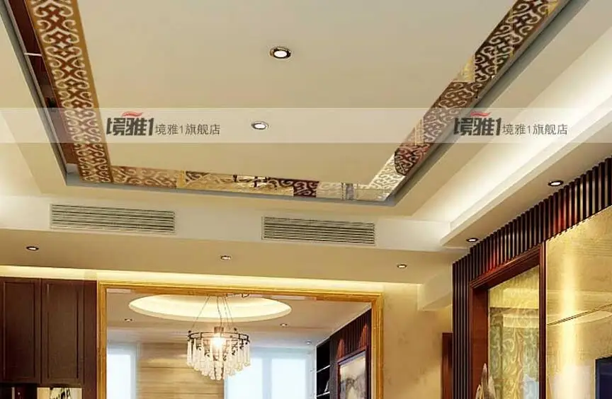 Us 11 76 5 Off 5pcs Lot Three Dimensional Acrylic Mirror Wall Stickers Waist Baseboard Suspended Ceiling Tv Backdrop Border Decorative Stickers In