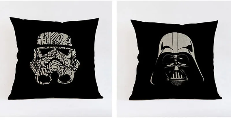 Classic Film Star Wars Splash-ink Style Characters Symbol Pillow Case Stormtrooper Master Yoda Darth Vader 3PO