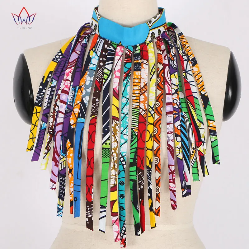 Женское модное ожерелье в африканском стиле, ручная работа, Длинная кисточка, колье, хлопковое восковое тканевое ювелирное изделие WYA026