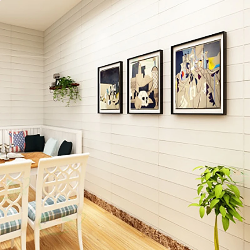 3D Wood Grain Wall Tiling Pattern Waterproof Self-adhesive Wallpaper Room Home Decoration Children Bedroom Living Room Stickers