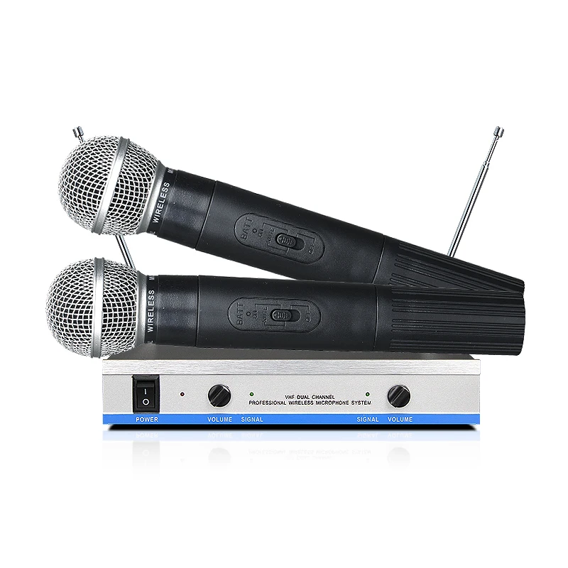 

MV-744 VHF Dual Wireless Microphone System with Metal Receiver for Speech Interview Meeting Microphone Wireless