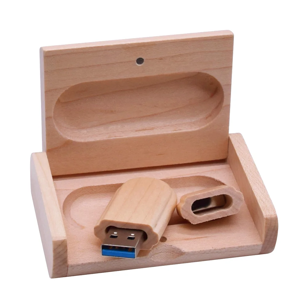 

Maple Wood USB Flash Drive 3.0 USB with Box Pen Drive 128GB 64GB Memory USB Flash Stick U Disk Custom Logo Wedding Real Capacity