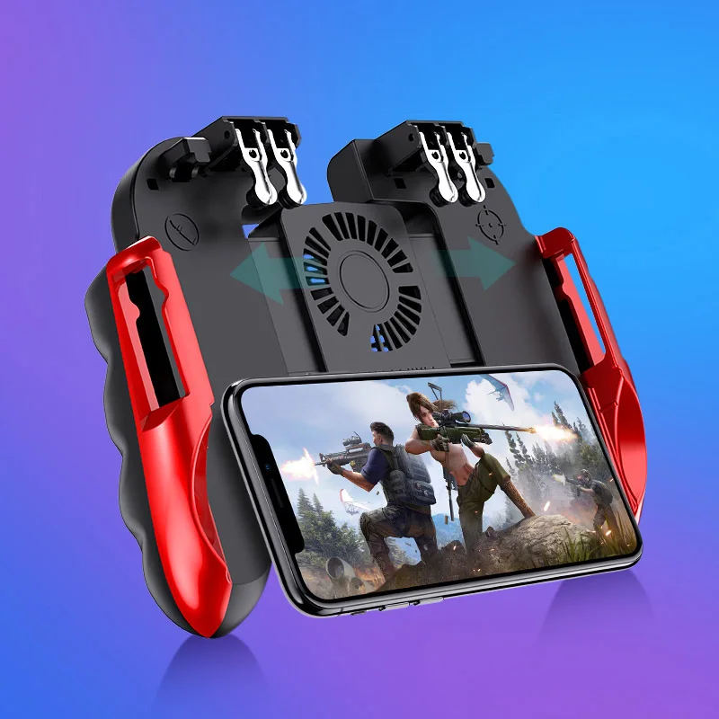 

PUBG mobile controller joystick with cooling fan for iphone iOS Android Smartphone gamepad pubg trigger controller fan cooler