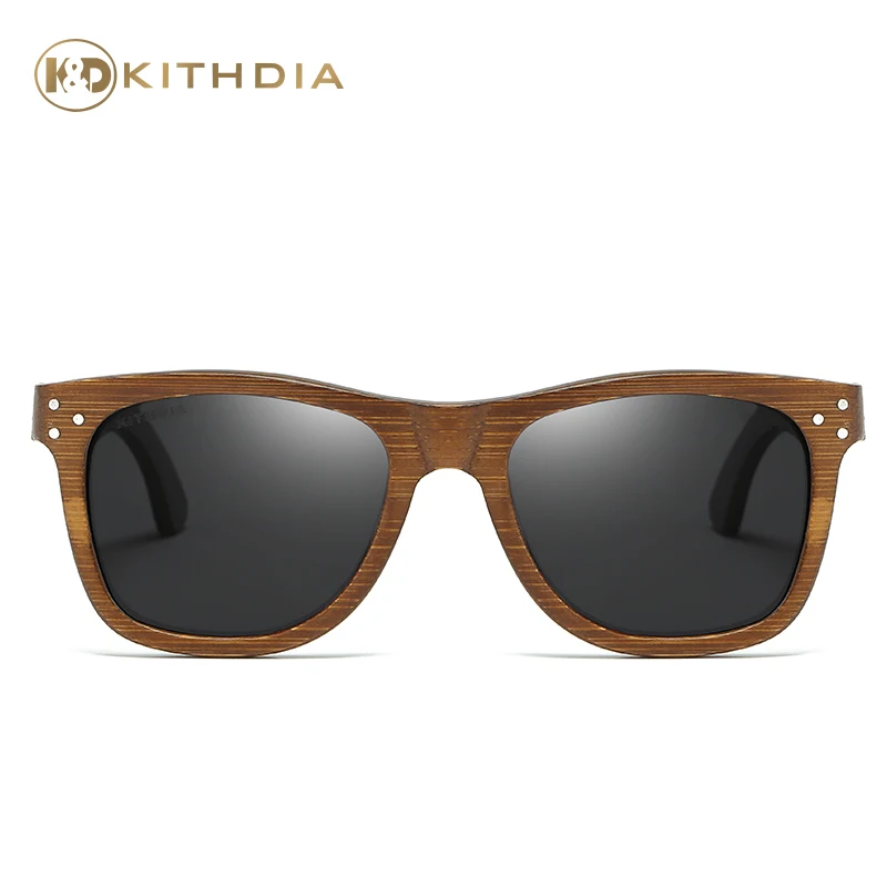 Бренд Kithdia поляризационные солнцезащитные очки в темной оправе/бамбуковые солнцезащитные очки и поддержка прямой доставки/предоставить фотографии# KD028