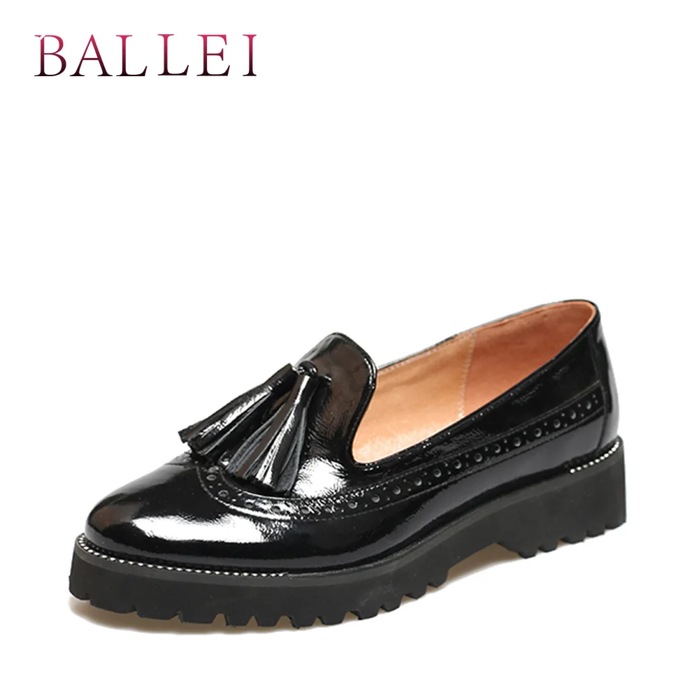 

BALLEI Handmade Woman Fashion Flats High Quality Genuine Leather Pointed Toe Soft Low Heel Shoes Elegant Lady Solid Flats P47
