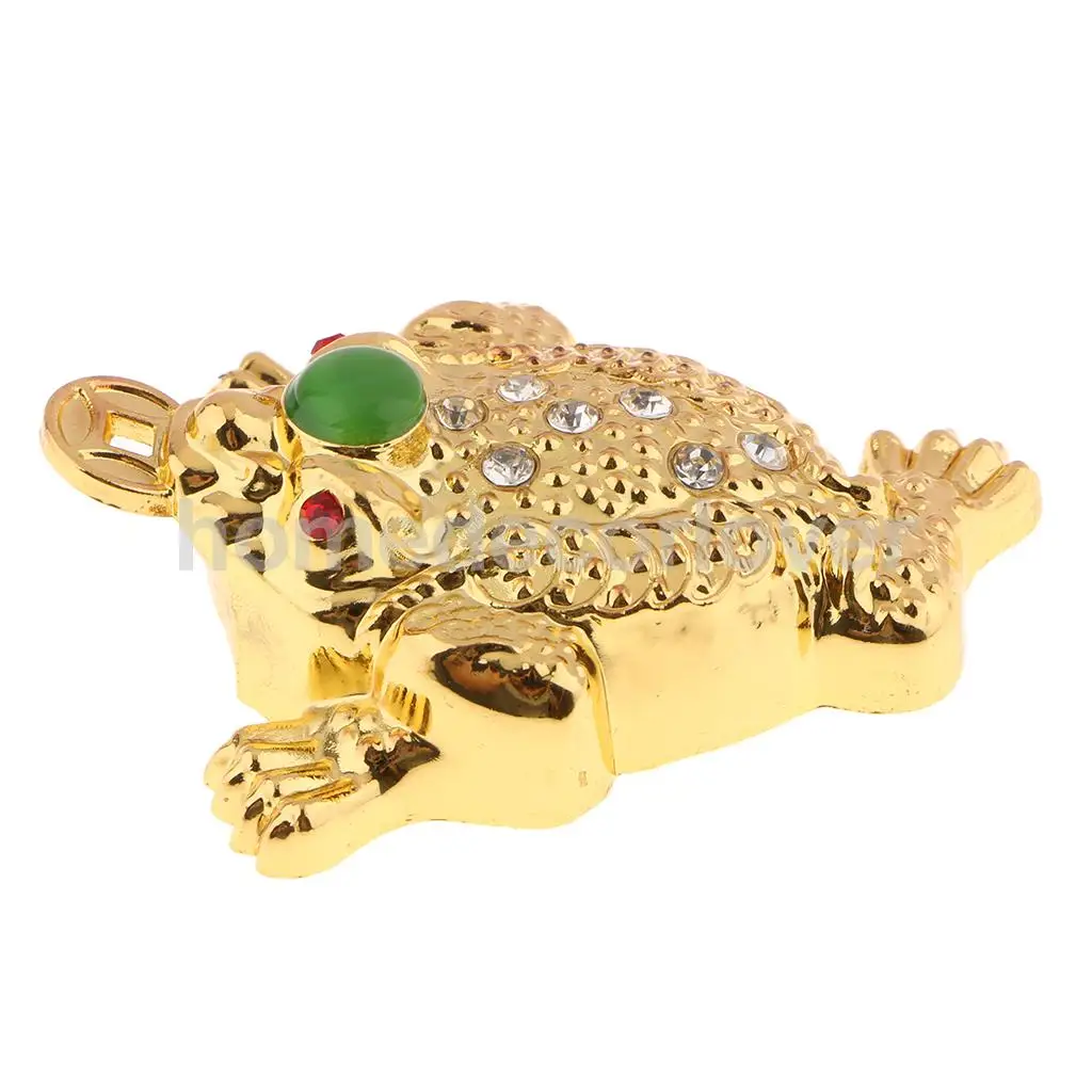 Classic Golden Resin Feng Shui Toad Statue Figurine Coin Money Wealth Ornaments For Home Office Shop M