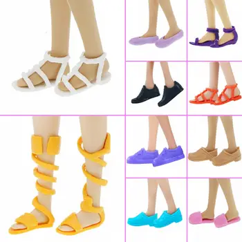

1x Flat Shoes Mixed Summer Sports Sneakers Pumps Casual Daily Cute Sandals Dress Clothes Accessories for Barbie Doll Toy
