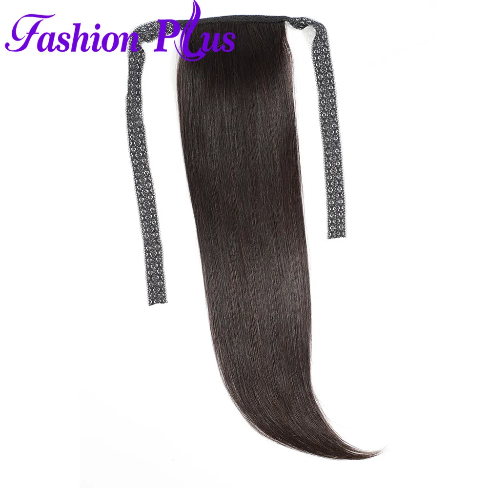 Бразильские прямые человеческие волосы на шнурке конский хвост для Женская Сережка в хвосте пони remy волосы 10-26 дюймов - Цвет: Естественный цвет