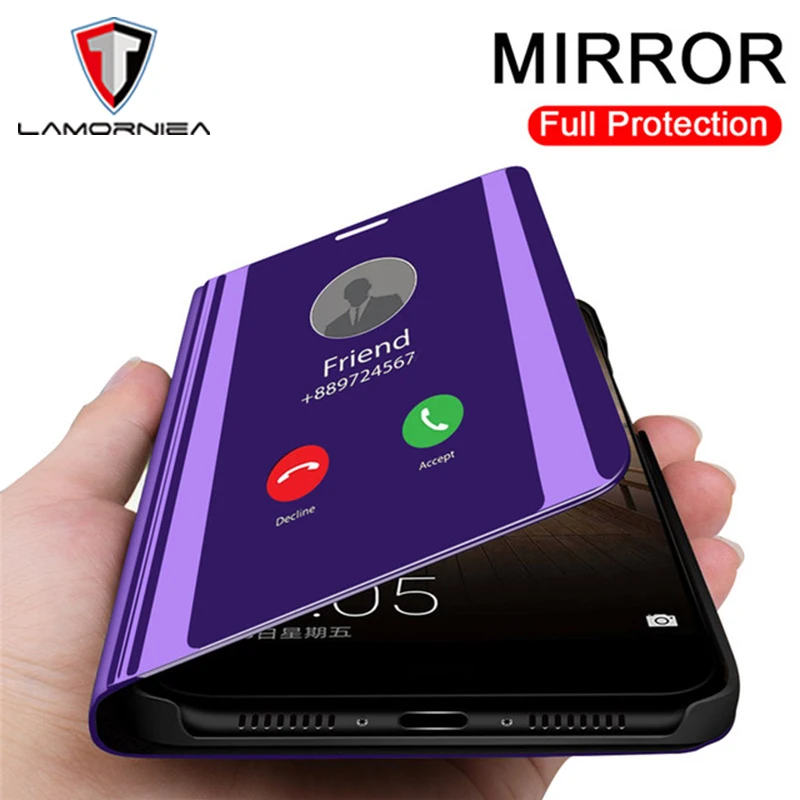 

Clear Mirror Flip Back Phone Case For Asus Zenfone Max Pro M2 Case TPU+PC Shockproof Cover For Asus Zenfone Max Pro M2 ZB631KL