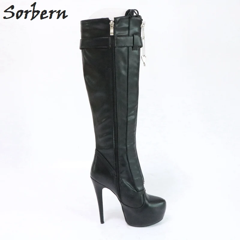 Sorbern/высокие сапоги до колена на заказ; женские сапоги на шнуровке; обувь в готическом стиле; женская обувь на платформе; танцевальные сапоги на высоком каблуке с застежкой-молнией