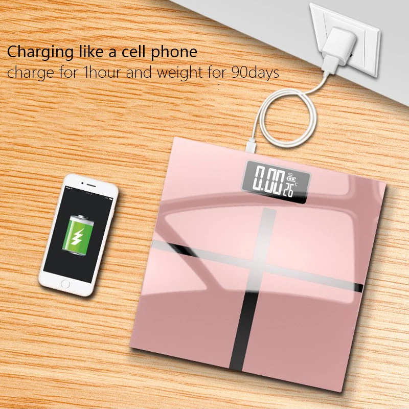 Весы для ванной напольные весы тела USB зарядка ЖК дисплей бытовые электронные