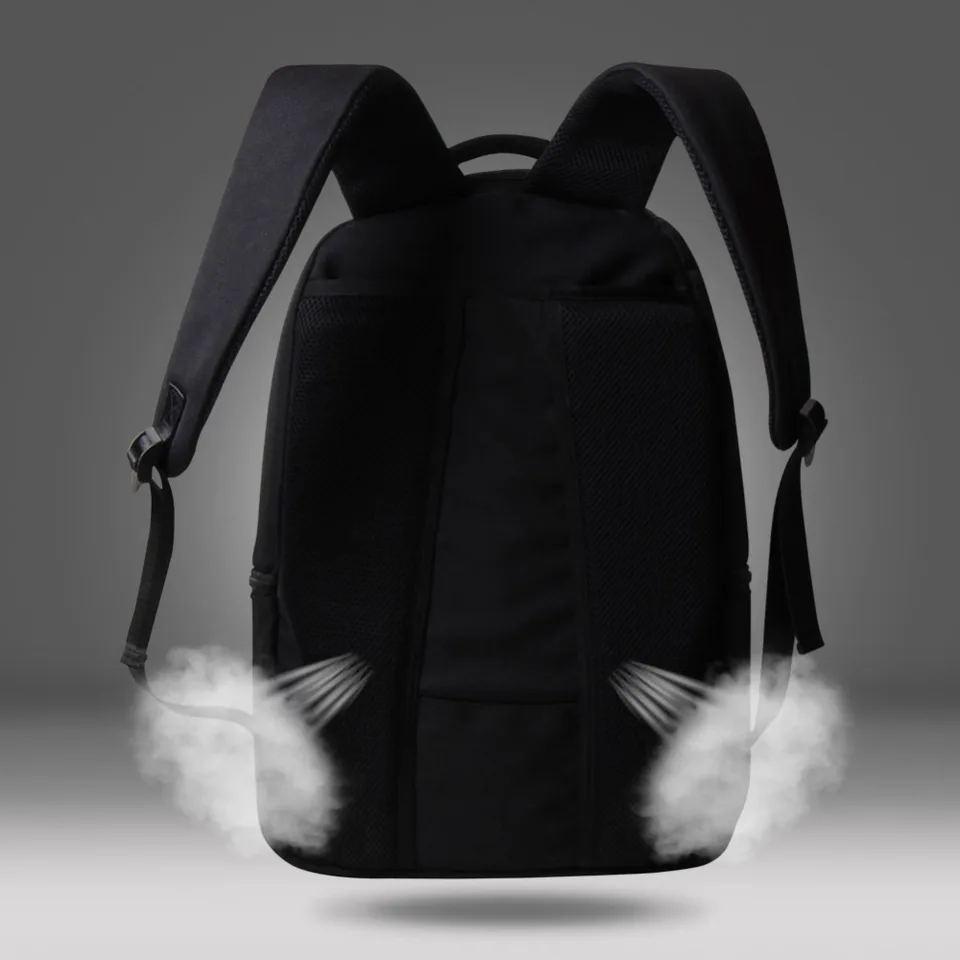 black backpack with red roses