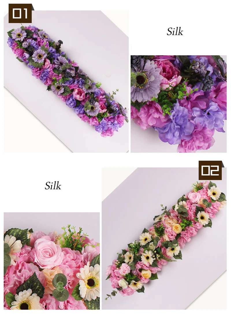 Flone Artificial Silk Fake Flowers 100cm Wedding Rose Flowers Row Wedding Scene Layout Flower Road Wall Arch Door Decoration (3)
