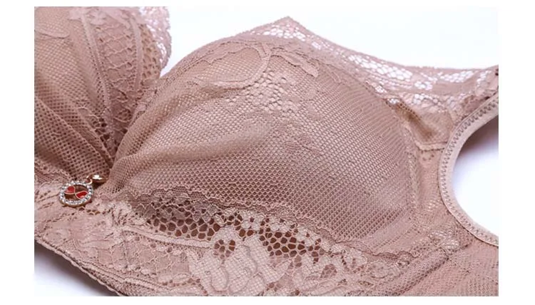 Queenral Plus Size Bras For Women 46 48 50 CDE Cup Bralette Push Up Bra Underwear Brassiere Sexy Lace Lingerie Wire Free Bra    3 (2)