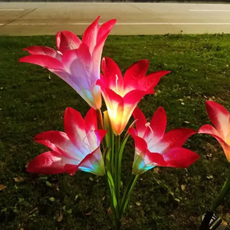 Solar de Energia Lírio para Jardim Lâmpada ao ar Cerca à Prova 4led ao ar Livre Lâmpada Solar Luzes Decoração Jardim Dlight Água Luz 2 4led ao ar livre lâmpada solar de