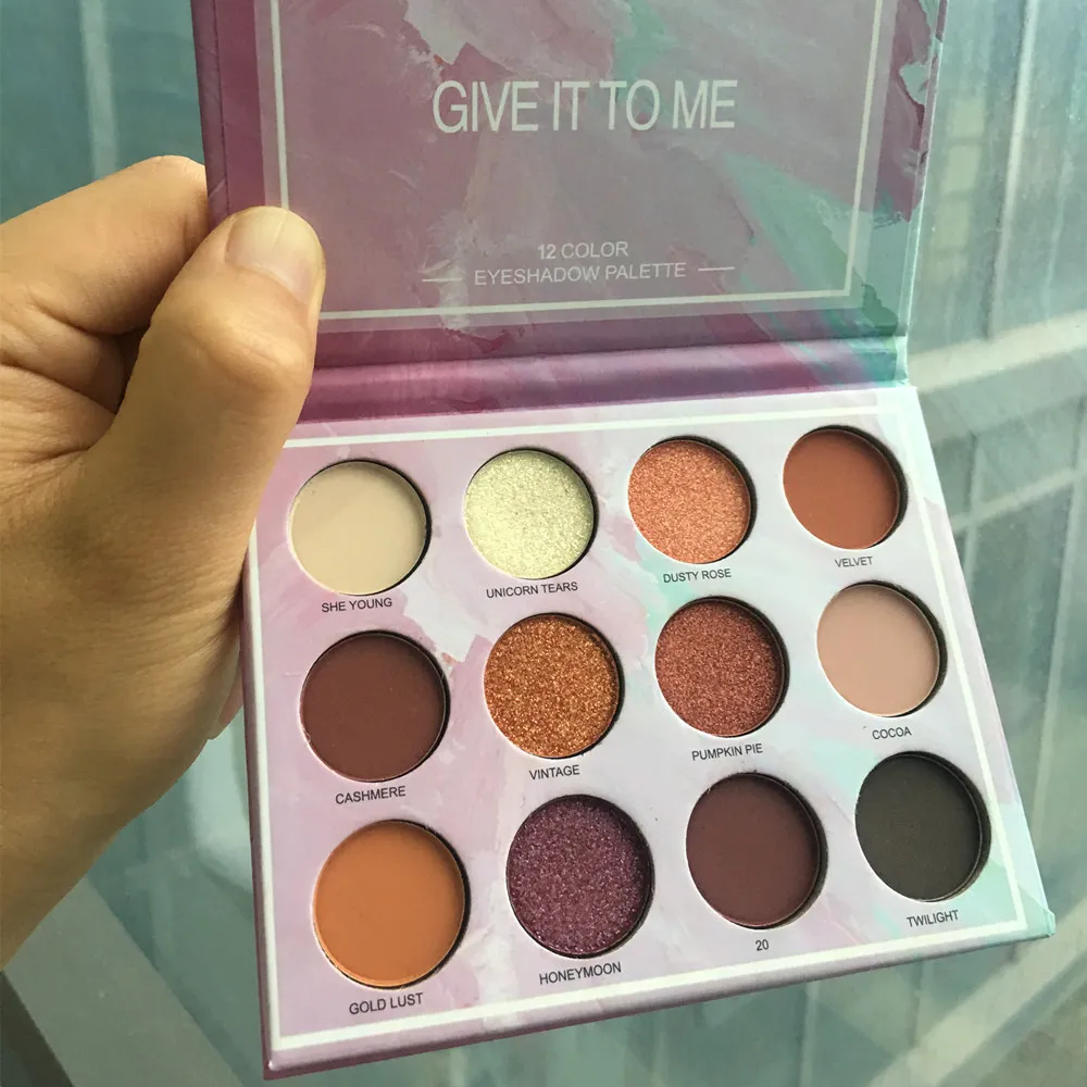 

12 Color Eyeshadow Pallete Glitter Eye Shadow Matte Nude Pigment Long Lasting Easy To Color Eyeshadow Eye Beauty Make Up Palette