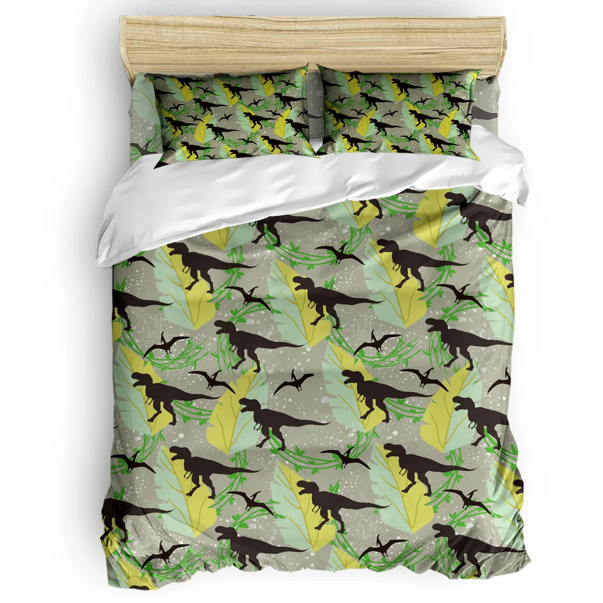 يترك والديناصورات 4 قطعة طقم سرير الحديثة حاف مجموعة غطاء ديكور غرفة نوم