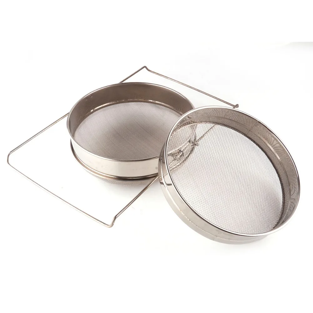 Double layers stainless steel beekeeping honey filter net strainer