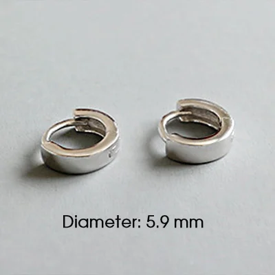F.I.N.S серьги-кольца из стерлингового серебра S925 пробы с геометрическими пряжками, простые маленькие круглые серебряные серьги 925 пробы, женские минималистичные ювелирные изделия - Окраска металла: Small Size