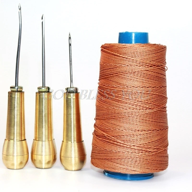 

Useful Canvas Leather Tent Sewing Awl Hand Stitcher Leathercraft Needle Kit Tool