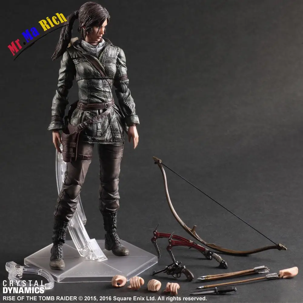 Экшн-фигурка Lara Croft Play Arts Kai Toys Pvc 270 мм аниме-игрушки Rise Of The Tomb Raider Playarts | Игрушки и