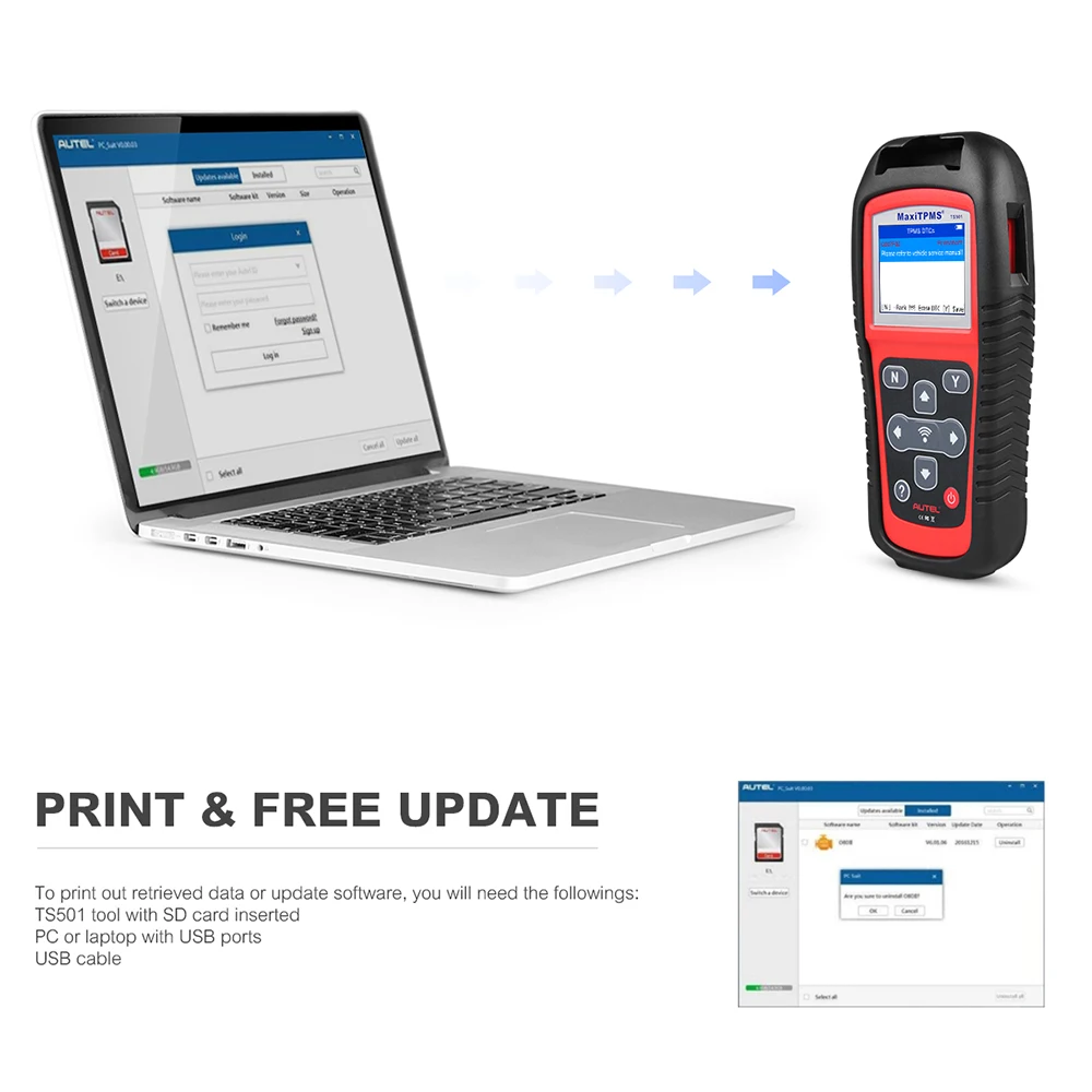 AUTEL MaxiTPMS TS501 инструмент для измерения давления в шинах TPMS датчик диагностический инструмент TPMS сервис автоматический сканирующий инструмент OBD2 сканер для диагностики автомобилей