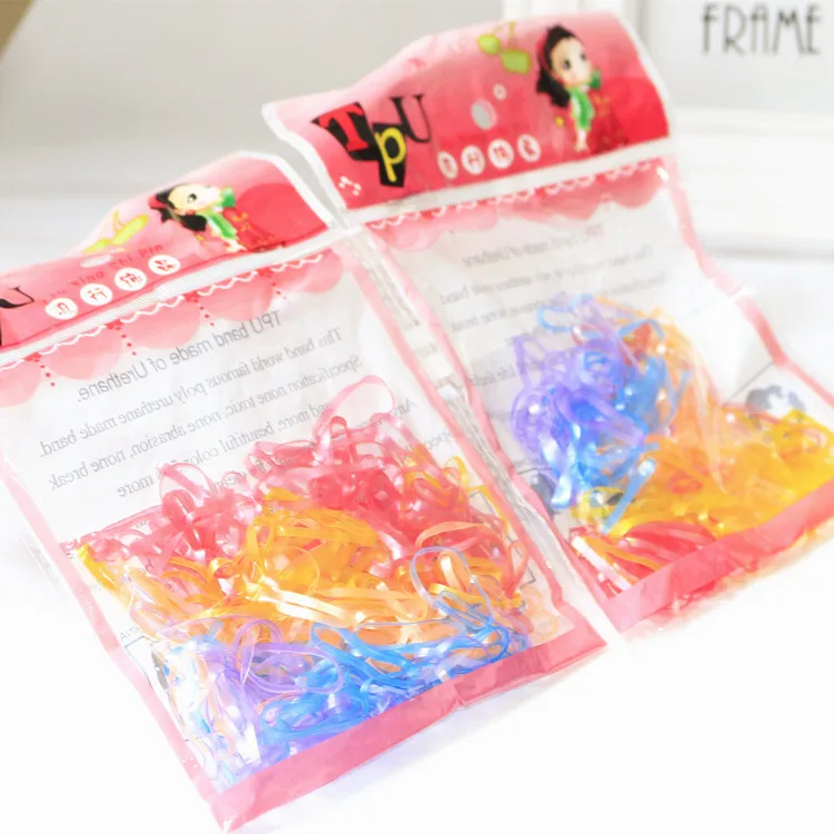 

200pcs/lot Korean Candy Color Headwear Hair Ring Ropes Ponytail Holder Disposable Elastic Hair Bands for Girls Hair Accessories