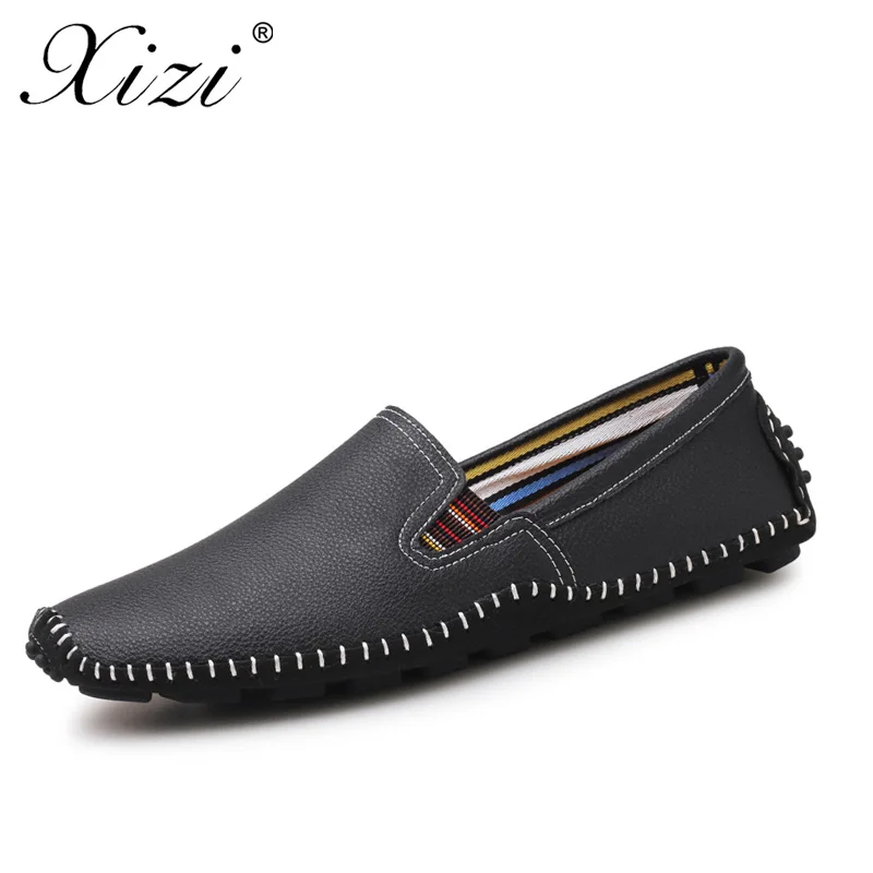 XIZI brand Men casual Flats shoes Genuine Leather Shoe Mens Loafers Moccasins Driving Shoes Male Fashion Slip On boat black shoe crocodile shoes men loafers moccasins men shoes casual flats men flats slip on leather shoes brown blue black