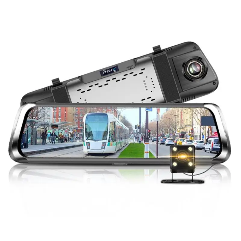 

10 Inch Driving Recorder Bluetooth Dual Lens HD Rearview Mirror Navigation 4G Smart Cloud Mirror ADAS Dual Lens Wifi Function