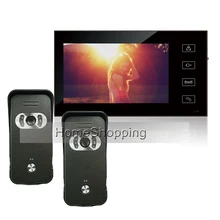 FREE SHIPPING Home Intercom Wired 7 inch TFT Touch Screen Video Doorphone Intercom System / Kit + Two Outdoor Camera IN STOCK
