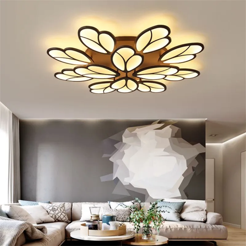 

Modern Led Chandelier Ceiling Lighter For Living room Bed room Lamparas Techo Lighting Fixture AC220V Coffee Color Finished