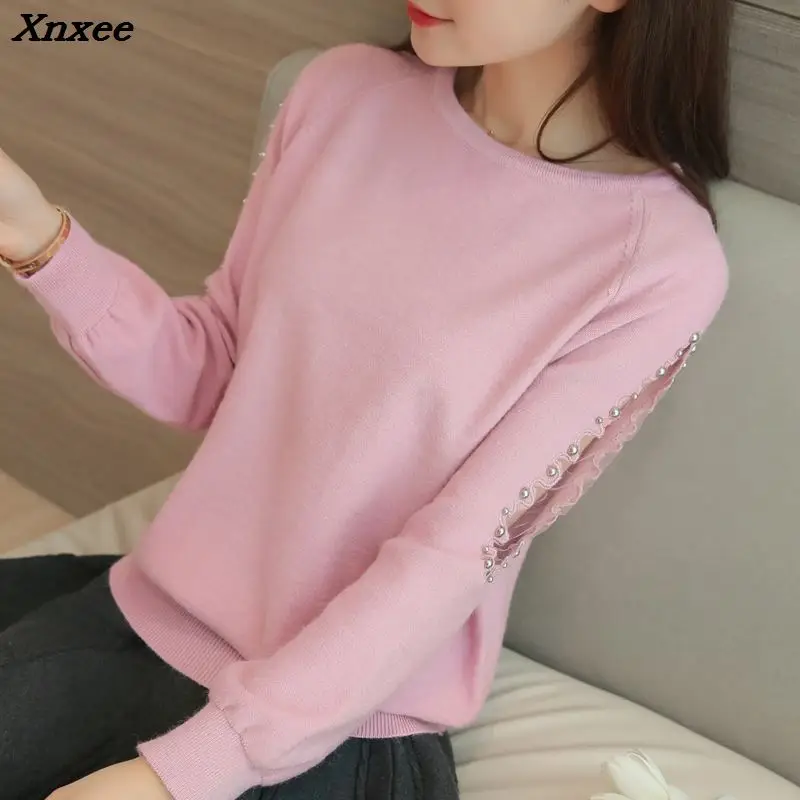 2018 New women sweater Fashion spring Autumn Hollow out Lace Beading long warm loose sweaters women Knitted pullover sweaters 2018 New women sweater Fashion spring Autumn Hollow out Lace Beading long warm loose sweaters women Knitted pullover sweaters