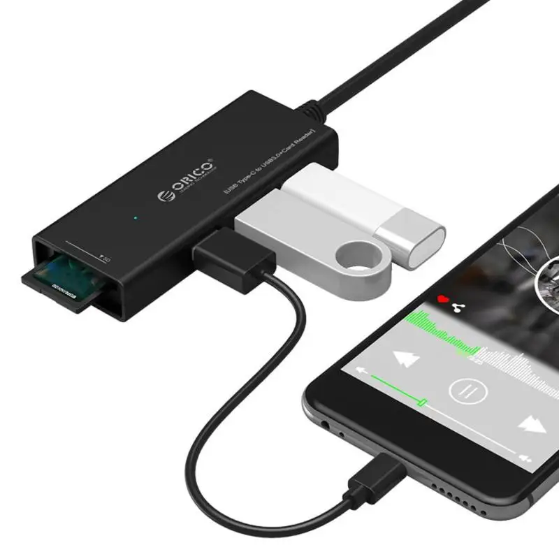 ORICO CH3SF-BK 5 в 1 type-C usb-хаб 5 Гбит/с высокоскоростной SD TF кардридер адаптер конвертер кабель для ноутбука компьютера телефона планшета