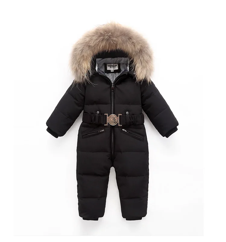 Г., зимний комбинезон для маленьких девочек, теплые зимние костюмы из хлопка с мехом для мальчиков Цельный Детский комбинезон на утином пуху, детская одежда, 70-120 см